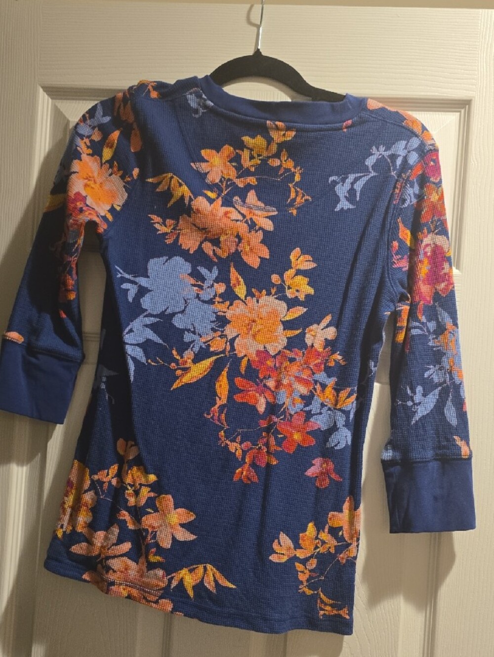 Sundance Navy Floral Long-Sleeve Crewneck Top - Picture 3 of 3